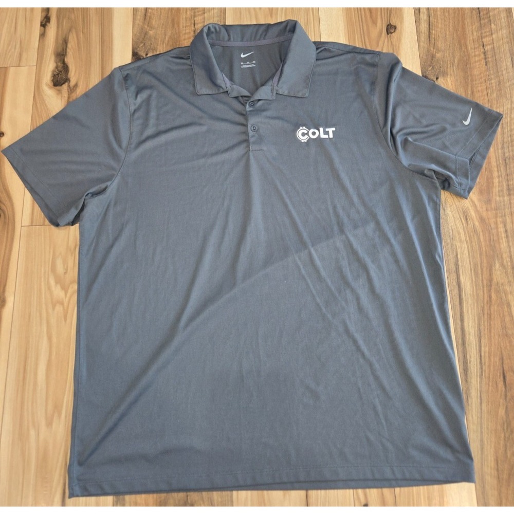 Nike‎ Polo Shirt 883681-021 COLT Embroidered Mens Gray Size XXL Short Sleeve